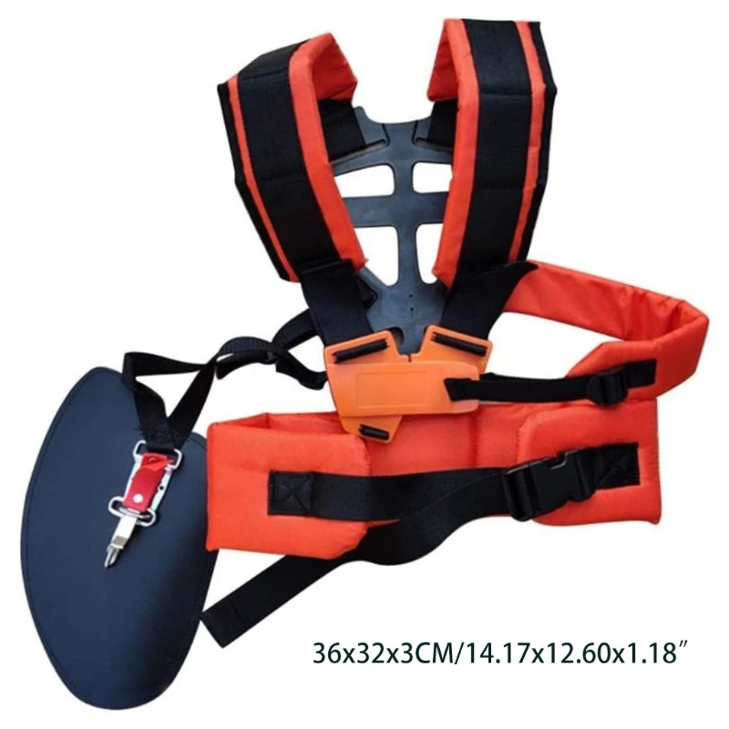 

2021 New Double Shoulder W Shape Harness Strap Comfortable Labor Saving Strimmer Padded Belt for Garden Brush Cutter Trimmer