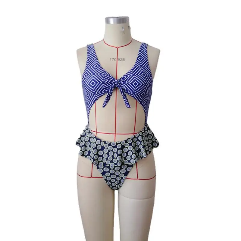 

2021 New Women's Bikni Swimsuits Fashion Sexy Open Back High Waist Fresh Swimsuit
