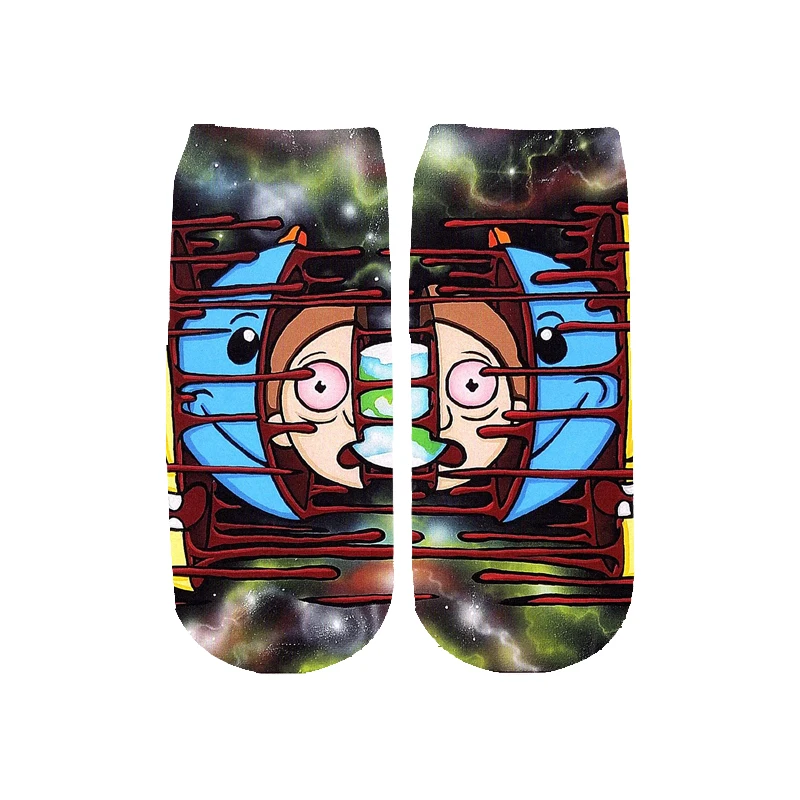 Новейшие Rick and Morty 3D печатных мультфильм милые короткие носки для мужчин женщин harajuku корейские носки RS-011 - Цвет: 8