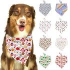 Новый 2021 собака Кот банданы для собак повязки мороженое Десерт Печать шарф для собак аксессуары для животных принадлежности