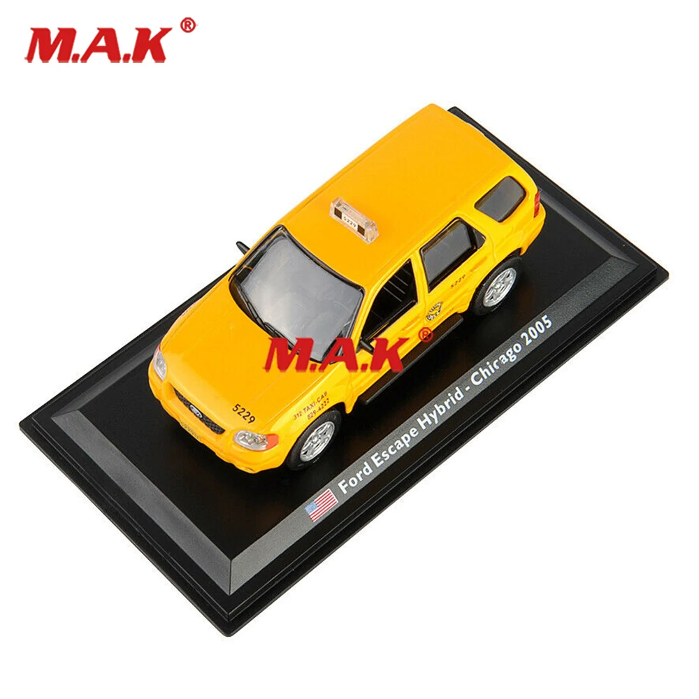 Игрушки для детей 1/43 Ford Taxi Car Escape Hybrid 2005 Коллекционная модель игрушек желтая
