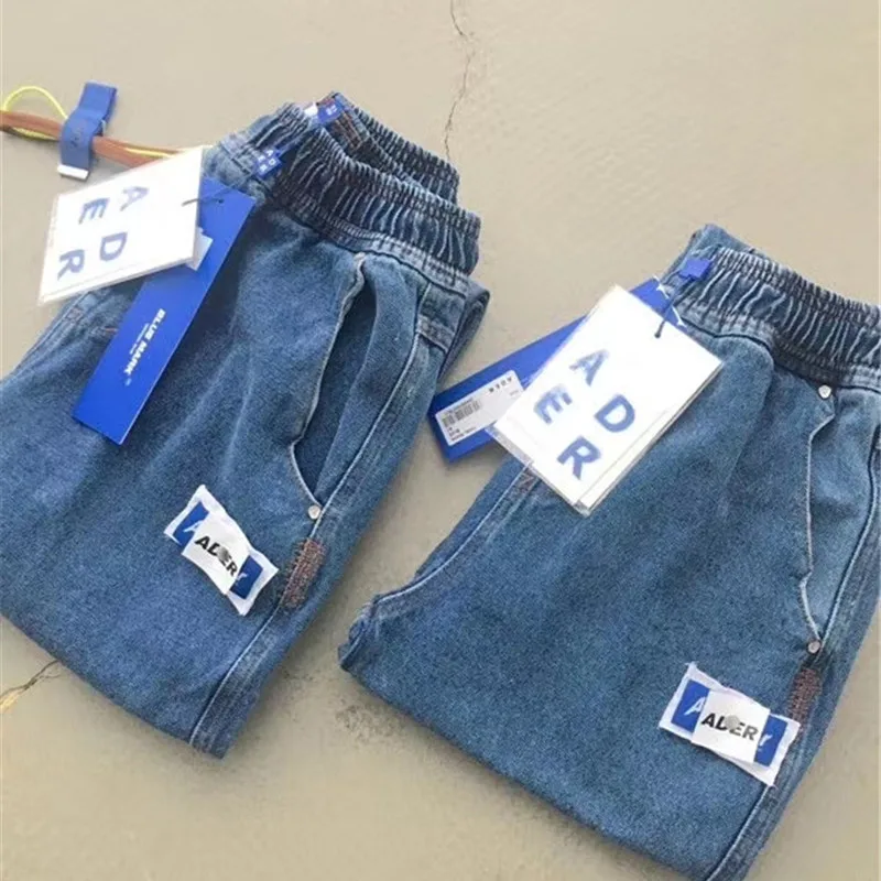 

Blue Ader Error Jeans Men Women 1:1 Best Quality Drawstring Adererror Denim Pants Fashion Ader Error Cowboy Slim Fit Jean