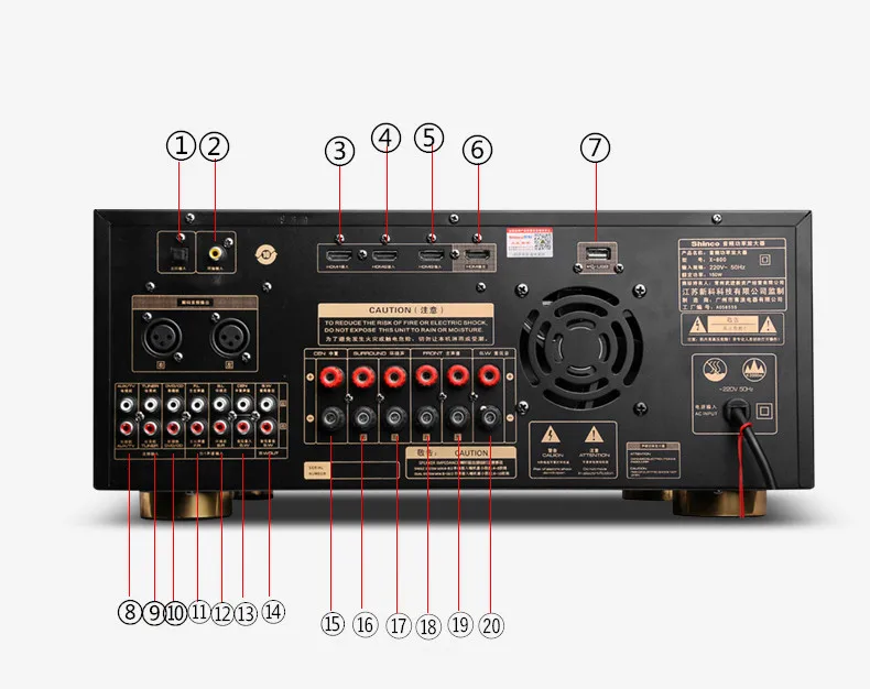 X-800 Домашний кинотеатр HDMI 4K усилитель HIFI Bluetooth 5,1 800 Вт 3D волоконный коаксиальный USB без потерь сценический KTV Караоке Dolby DTS декодирование