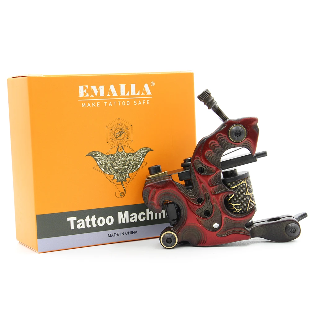 

Pro Cast Iron 10 Warps Coil Dual-coiled Tattoo Machine For Shader&Liner Beginner Tattoo Kits 3Colors Free Shipping Black