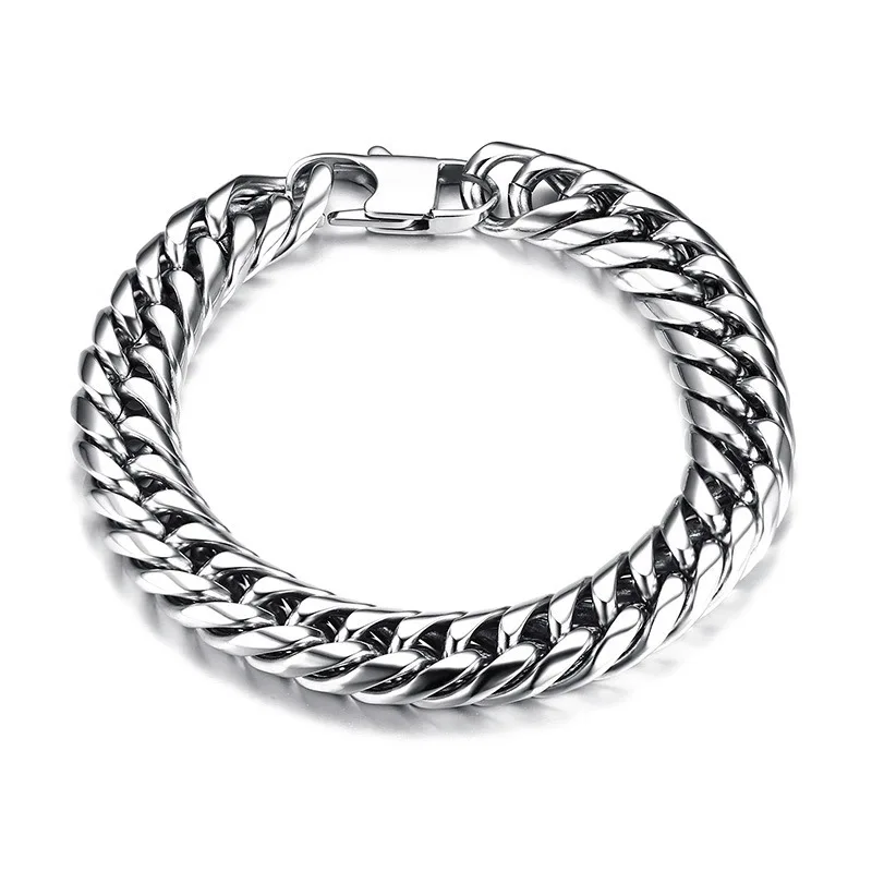 

2021 New Trendy Cuban Chain Bracelet for Men Women Classic Titanium Steel 10mm Width Link Bracelets Jewelry Gifts Wholesale