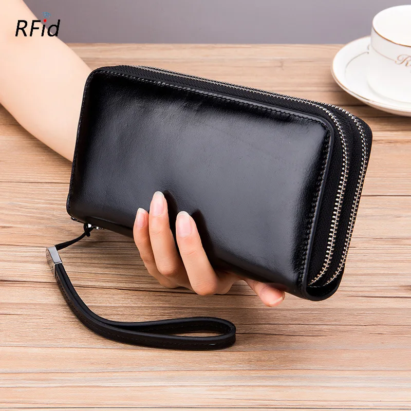 Новый RFID Длинный кошелек для женщин из натуральной кожи женский дорожный высокой
