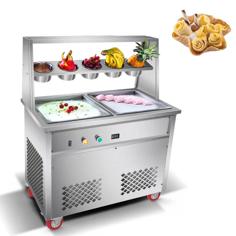 

Stainless Steel Commercial Thai Fry Ice Cream Rolled Yogurt Roll Machine Automatic Fried Ice Machine frying ice cream machine