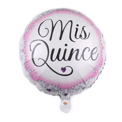

10pcs/lot 18 Inch Mis Quince Round Star Foil Balloons Spanish My Fifteen 15th Birthday Party Decorations 15 years old ballons