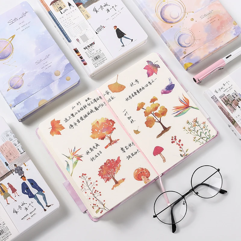112 Sheets Vintage Notebook Bullet Journal Sweet Planet Planner Book Daily Agenda Diary Stationery Kids Gift Office Supplies