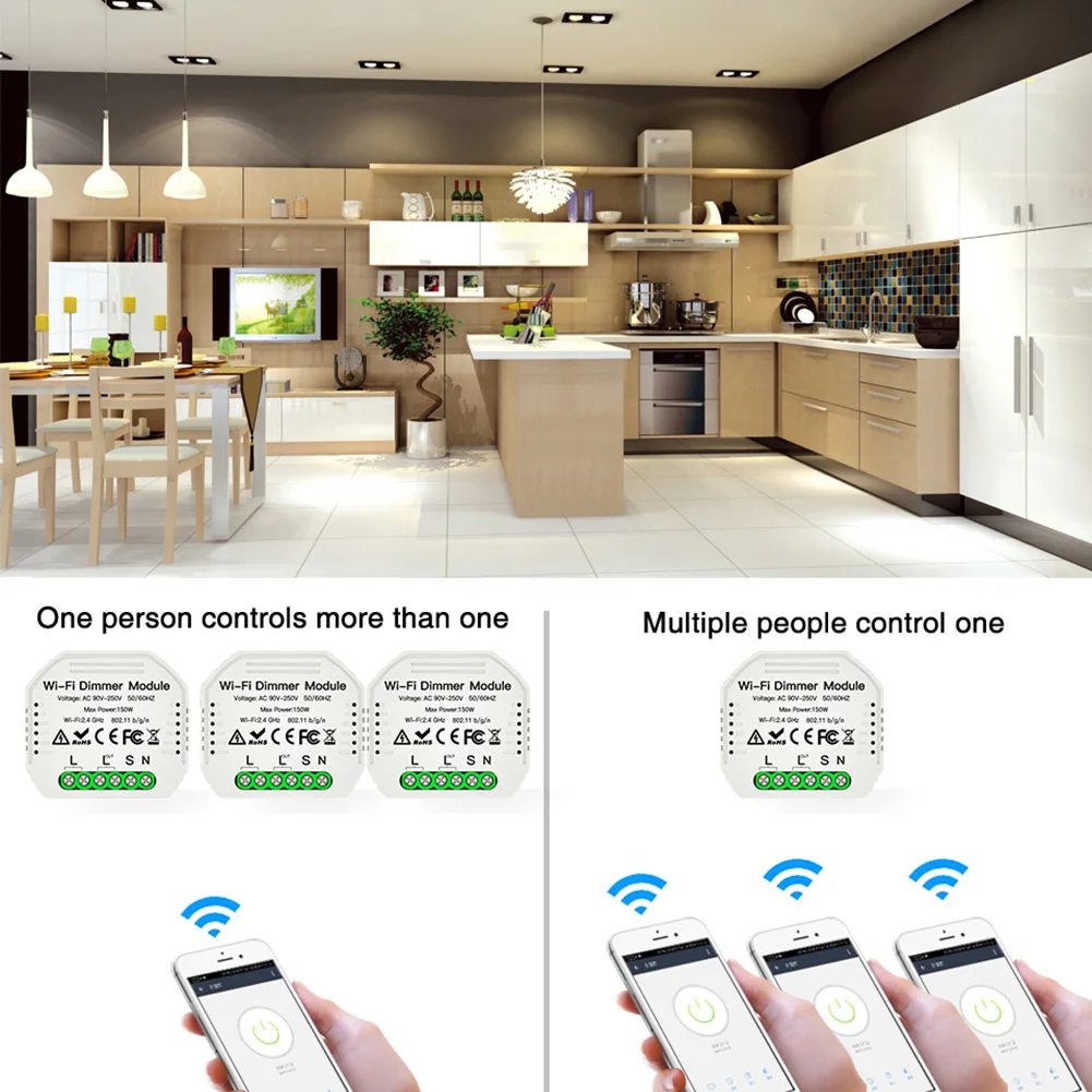 

DIY Smart WiFi Light LED Dimmer Switch Smart Life/Tuya APP Remote Control 1/2 Way Switch,Works with Alexa Echo Google Home
