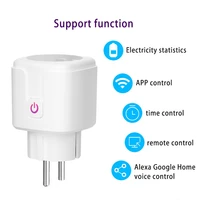 eu wifi socket plug tuya app control current power consumption record support alexa voice control ac110v 240v electrical switch