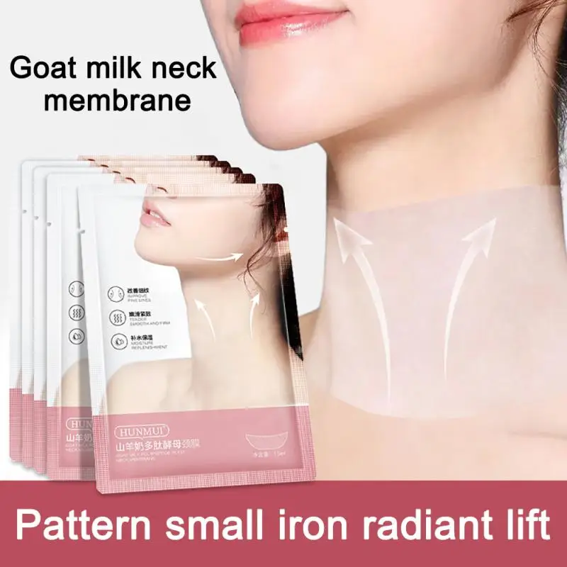 

Маска для шеи из козьего молока выцветает и разглаживает кожу шеи, мягкая подтяжка, подтяжка, мембрана для шеи, красота кожи, уход за шеей