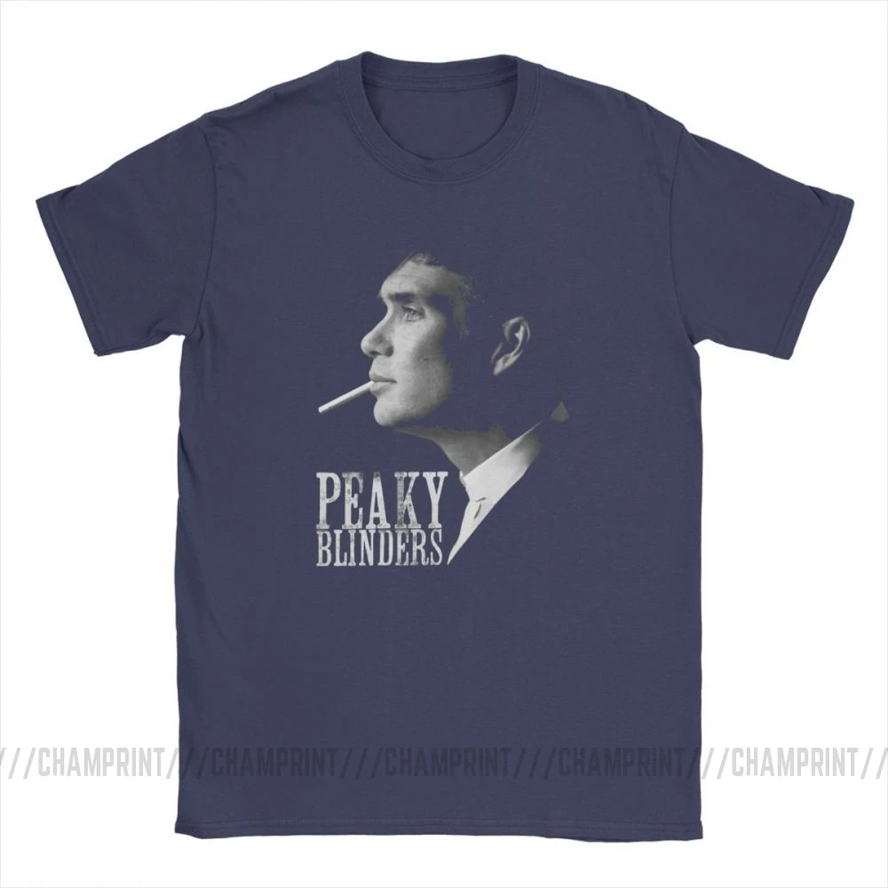Peaky Blinders футболка для мужчин, с коротким рукавом, новинка, футболки с круглым вырезом, хлопок, топы, идея подарка, футболка размера плюс - Цвет: Тёмно-синий