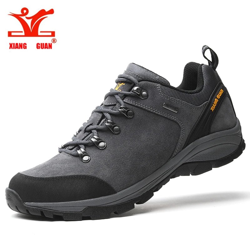 

XIANG GUAN man waterproof hiking shoes Cattlehide Anti-skid Wear resistant breathable fishing outdoor climbing Sneakers