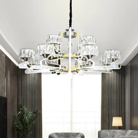 light luxury crystal lamp arm luminous led double color variable light chandelier living room dining room hanging bedroom lamp