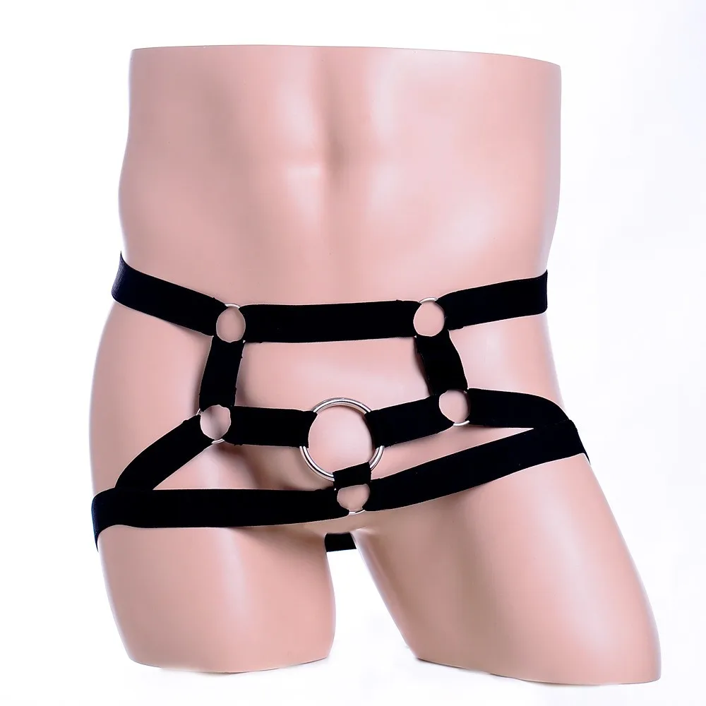 

Стринги мужские с открытым пенисом, эротическое Бандажное нижнее белье с металлическими прорезями, пикантные трусики-стринги для геев, с от...