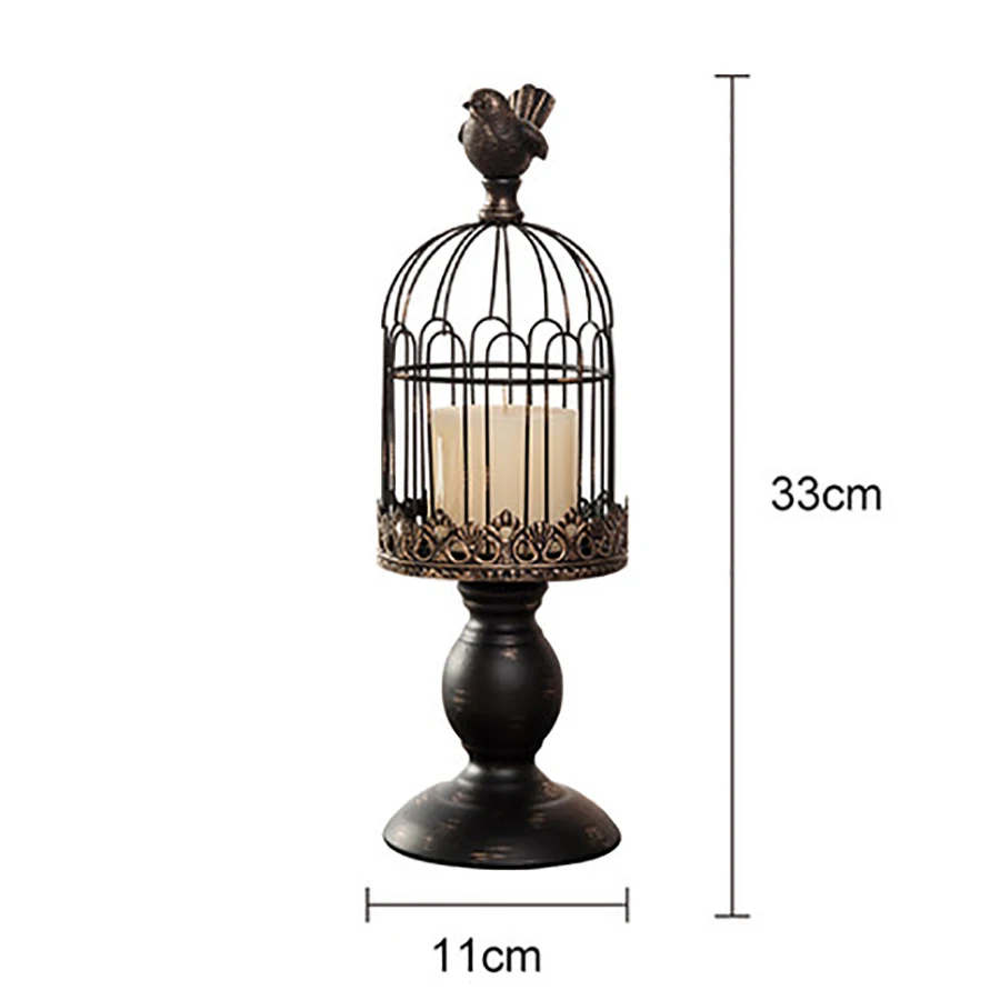 Подсвечник в ретро-стиле клетка виде птицы Рождественский держатель для свечи