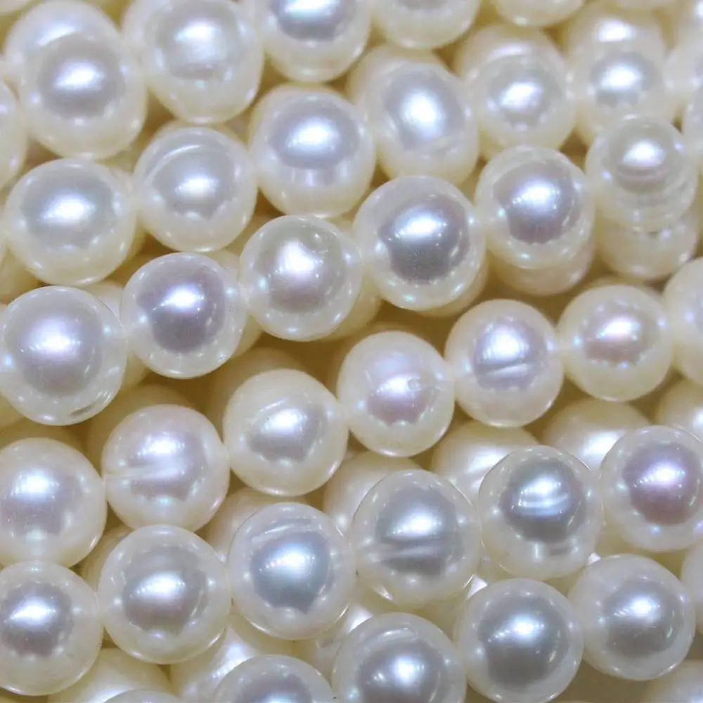 

Natural Freshwater Pearl Necklace Grade AAA 7-8 mm Round Shaped Beads 36cm DIY Strand Jewelry Accessory