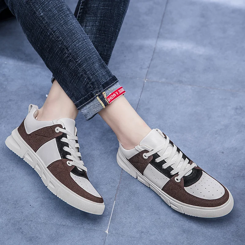 

Men's Casual Shoes fashion Leisure genuine Leather Shoes For Male outdoor Adult Lace-up Comfortable Mens Shoes Sneakers