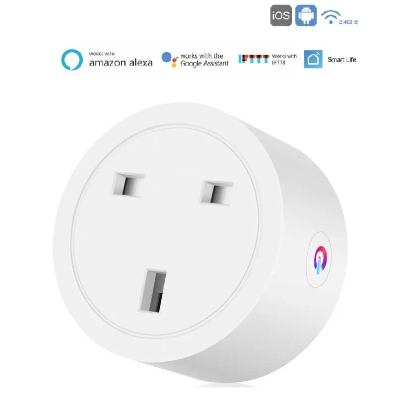 

WIFI Wireless Remote Socket Smart Timer Plug Voice Control UK Home Works With Alexa Google Smart Power Socket UK Plug