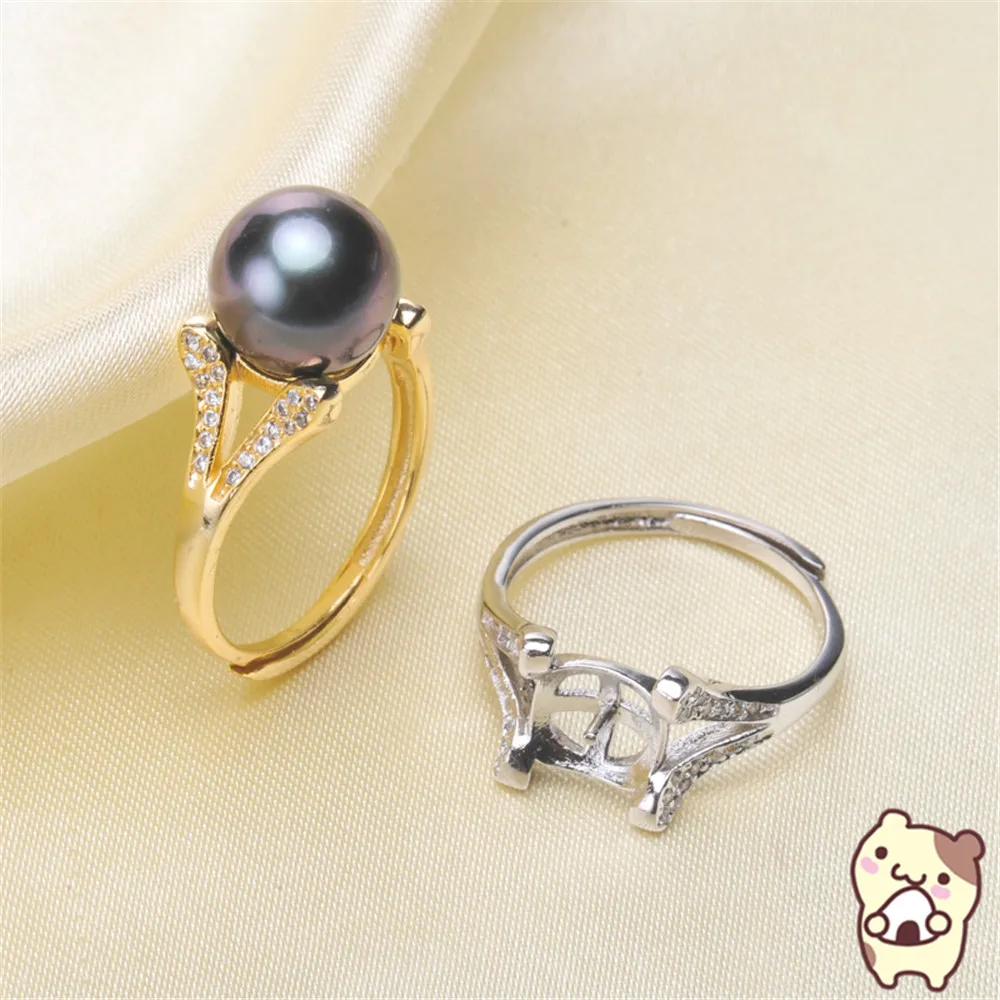 1 piece No Pearl DIY Ring Mount Accessories Adjustable Size 925 Sterling Silver Jewelry | Украшения и аксессуары