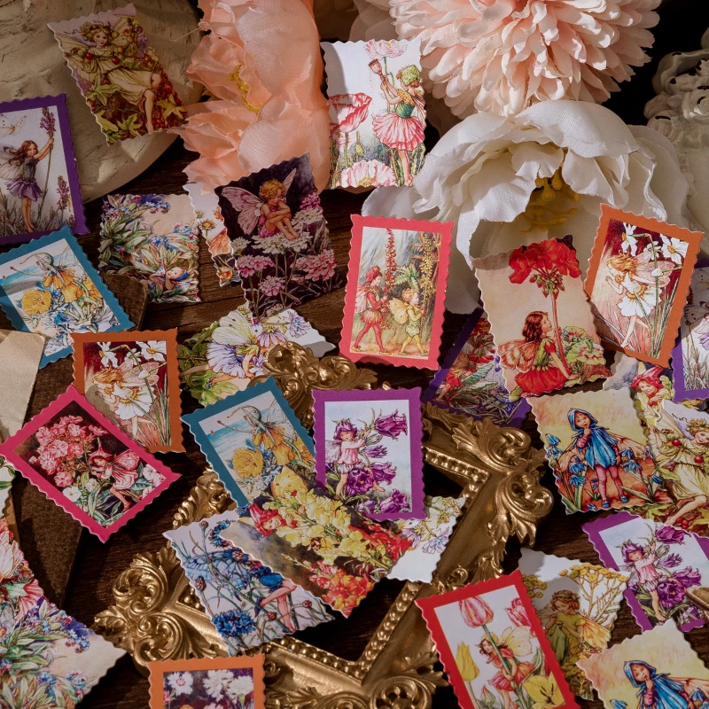 

46Pieces New Retro Stationery Stickers Seal Decorative Scrapbooking Diary Diy Bullet Travel Retro girl garden box Luggage paper