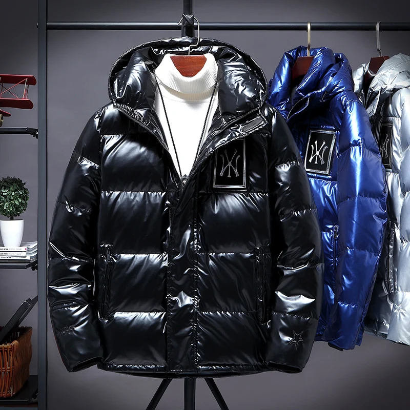 

Winter new thick hooded Korean white duck down jacket men's fashion casual warm down jacket