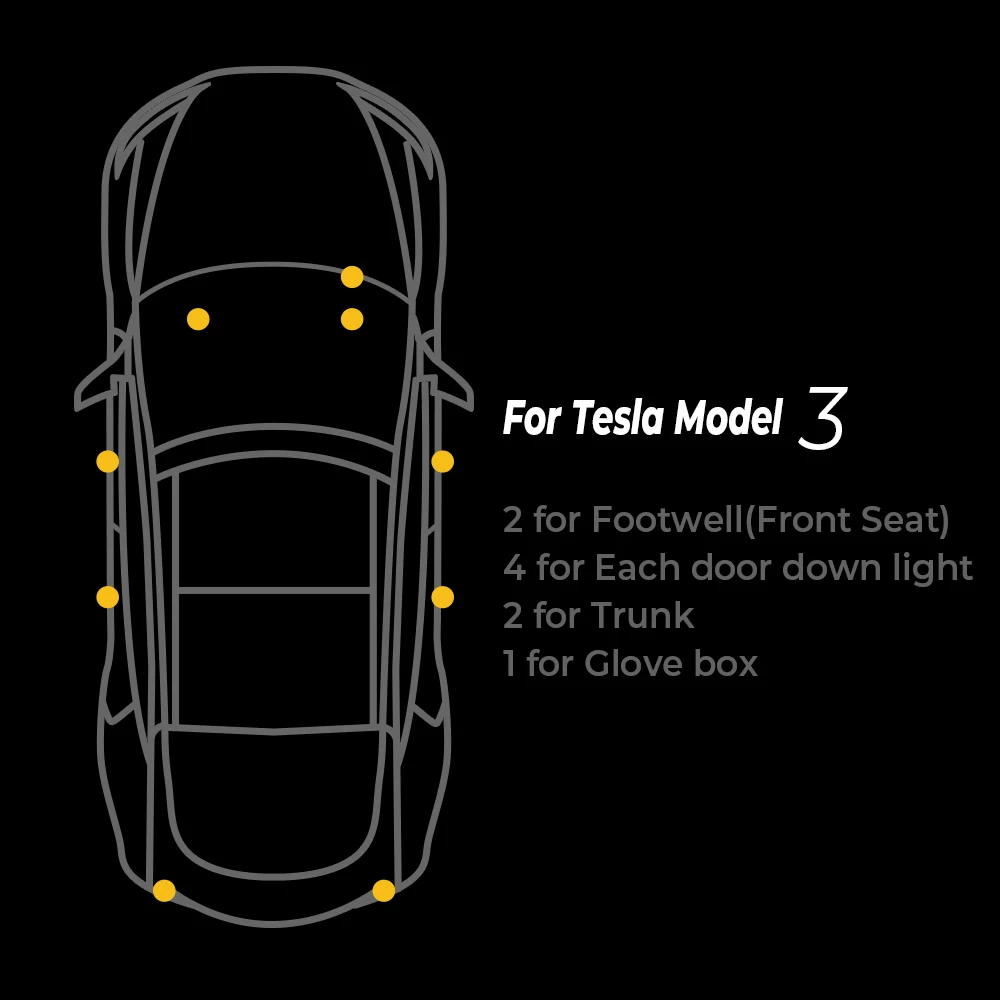 9 шт. обновленный светодиодный светильник для интерьера Tesla модель 3 модель S модель X Легкий штекер Замена Внутренний багажник светильник светодиодный светильник