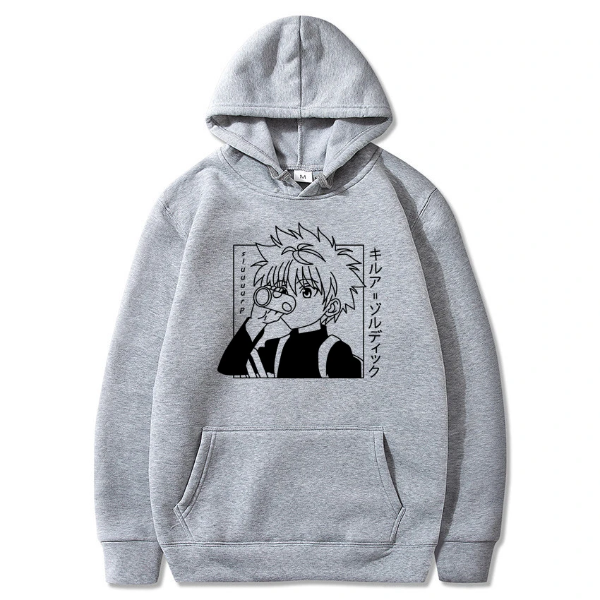 

2021 printemps et automne hommes à capuche anime avatar lettre noire imprimé à capuche mode décontracté à capuche unisexe à capu