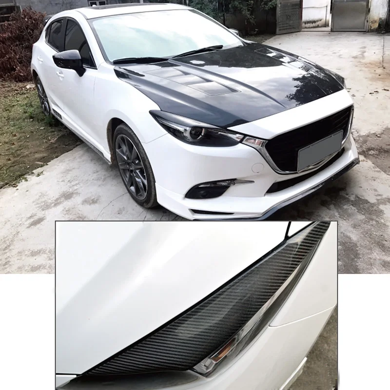 Налобный фонарь из углеродного волокна для Mazda 3 Axela M3 2017 2018 2019 2 шт.|Хромирование| |