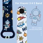 Ремешок для Xiaomi Mi band 5, 4, 3, мультяшный браслет для часов Mi5, Mi4, силиконовый сменный Браслет, Xiaomi Mi Bend 5, 3, 4, Correa