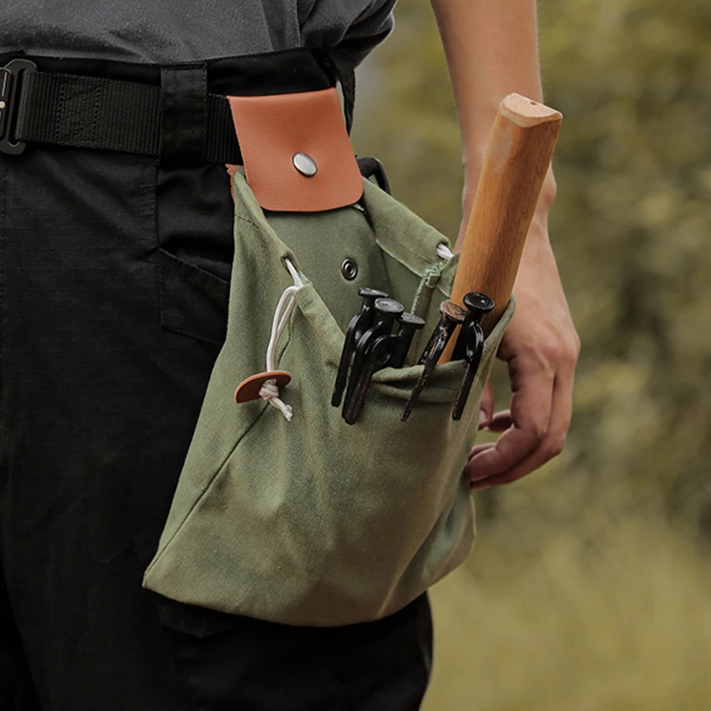 

Outdoor Foraging Bag Fruit Picking Harvest Pouch Collapsible Berry Puch Storage Leather Bushcraft Canvas Hiking Camping Tool Bag