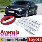 Хромированная накладка на дверную ручку для Toyota Avensis T270 2010  2018, автомобильные аксессуары, стикеры, комплект отделки 2011 2012 2013 2015 2014 2016