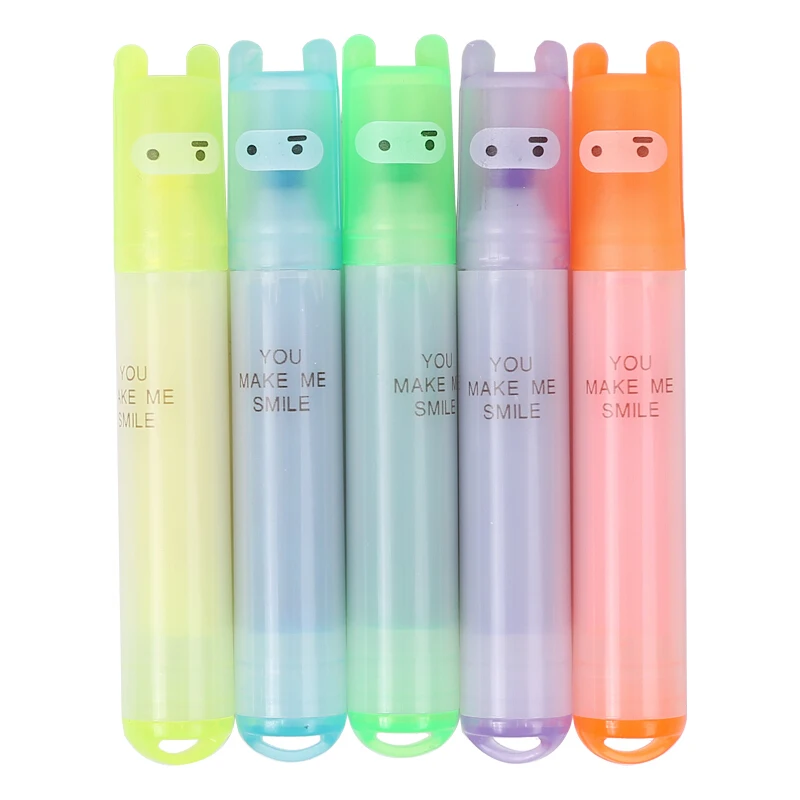 

6PCS/Set Rabbit Mini Highlighter Pen Marker Pens Kawaii Stationery Material Escolar Papelaria Writing School Supplies