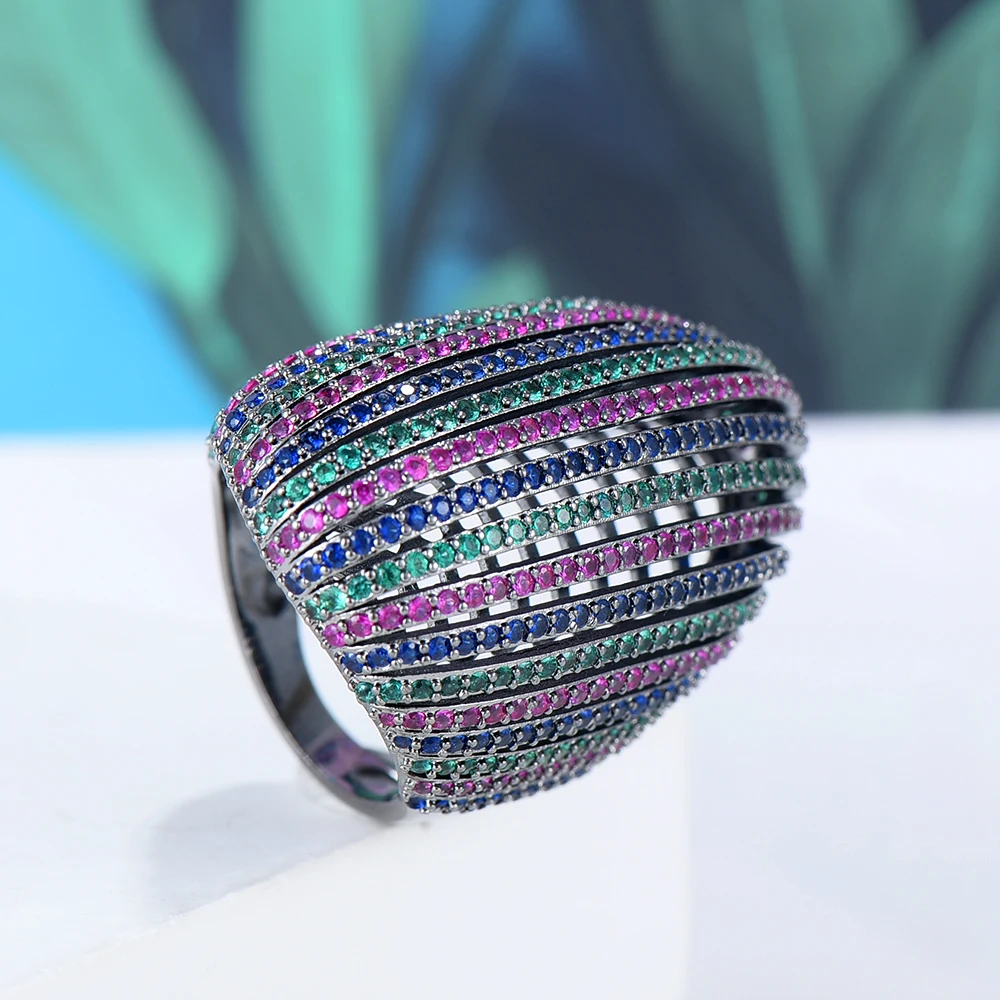 

Kellybola Jewelry Luxury High Quality Hollow Ring Ladies Cubic Zirconia Cocktail Party Daily Performance Jewelry Accessories Hot