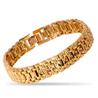 ip 18k gold brass link bracelet for men tennis cuff bracelet filigree leaf heart flower teardrop adjustable brozne bracelets