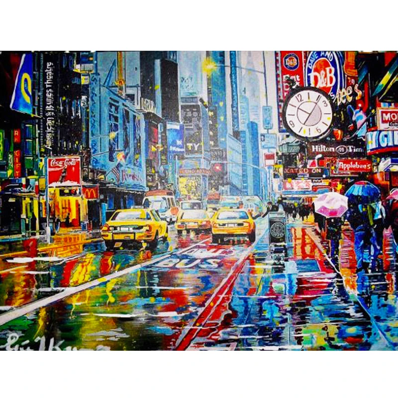 

5D DIY Diamond Painting Street Craft Kit Diamond Embroidery Night Landscape Full Square Round Drill Home Decor Gift