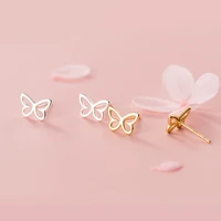 fashion prevent allergy real silver earring 2020 butterfly stud earrings for women wedding earrings jewelry accessories gold