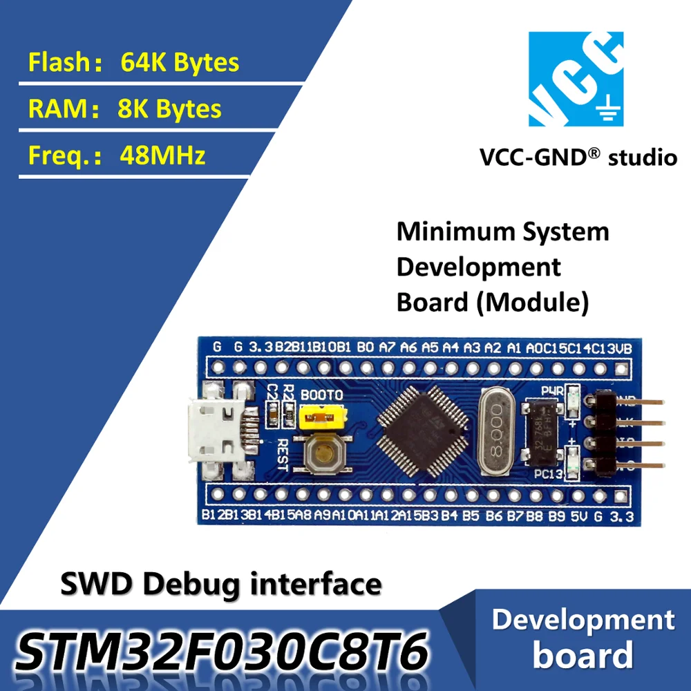 STM32F030C8T6 STM32F030C8 dev плата core demo минимальная системная модуль ST STM32 ARM cortex
