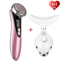 rfems lifting beauty led photon face beauty instrument3 color led facial neck massager lifting tool heating wrinkle removal