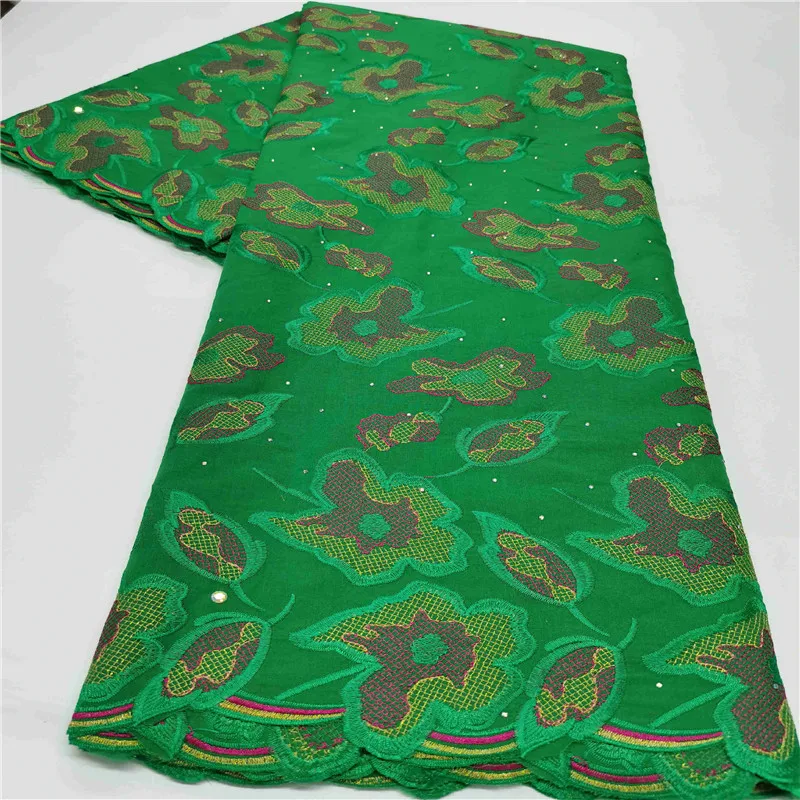 

2020 Swiss Voile Lace In Switzerland High Quality African Laces With Stone 100% Cotton Embroidered Lace Dress Fabrics h20-11