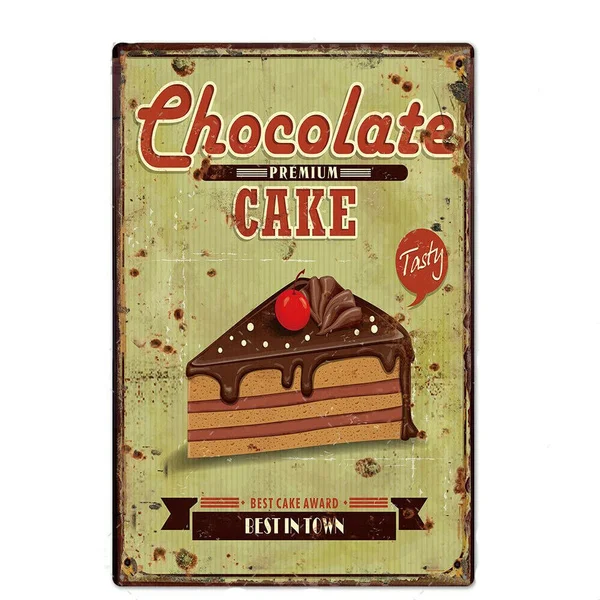 

Cartel de hojalata de Metal para Tartas, Decoración Retro de 8x12 pulgadas