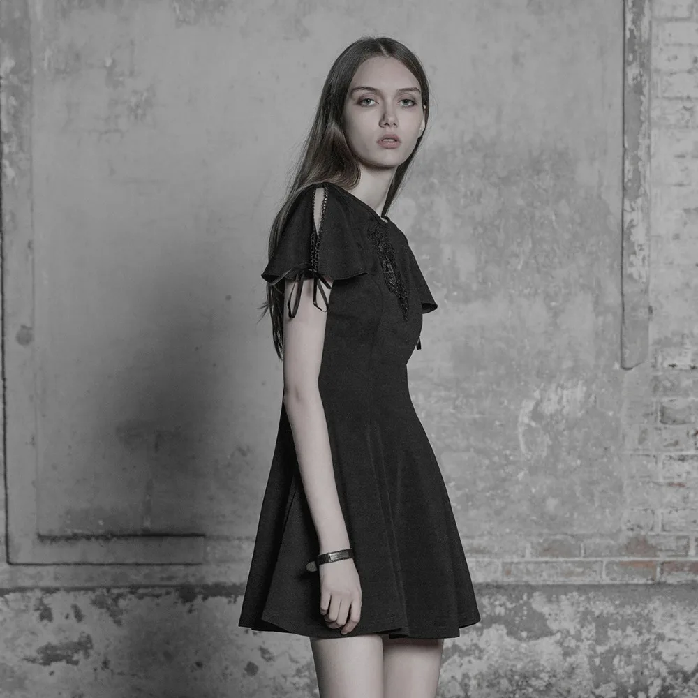 Женское винтажное мини платье трапециевидной формы с коротким рукавом и