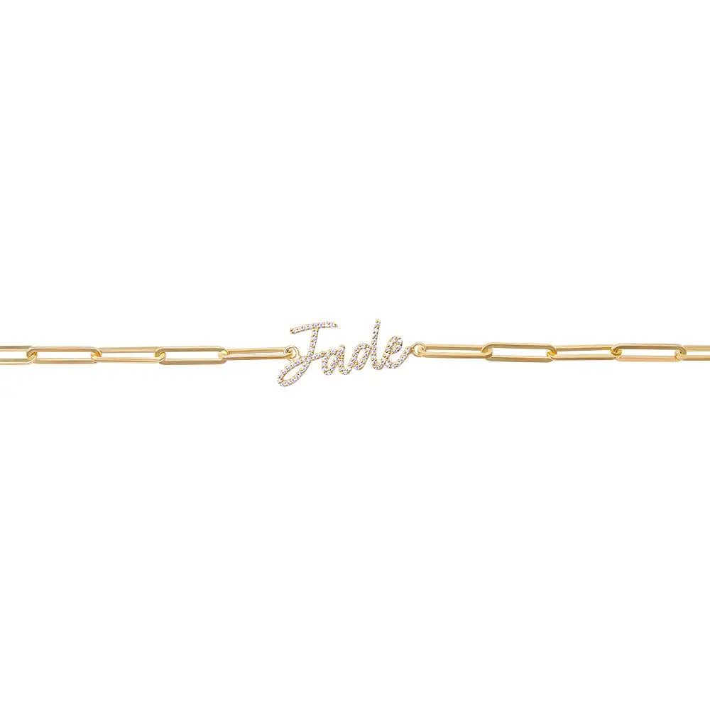 2021 New Alloy Custom Name Bracelet Pave Zircon Script Letter Personality Nameplate Pendant Jewelry Gift | Украшения и аксессуары