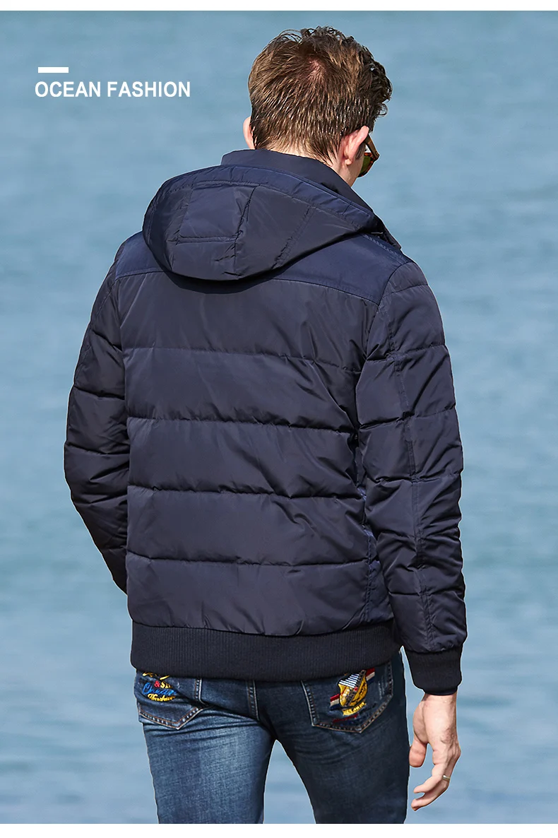 Куртка мужская пуховая с перьями пальто водонепроницаемая ветровка на 70% пуху