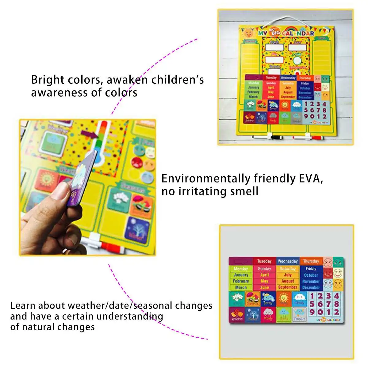 

Weather Calendar Magnetic Board Whole Brain Development Wisdom Learning Enlightenment Creative Puzzle Montessori Children Toys