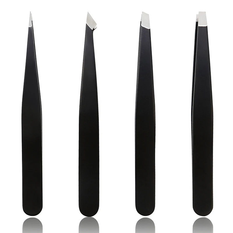 1 шт. черный для бровей Пинцет из нержавеющей стали Нержавеющая сталь волос Pluckers