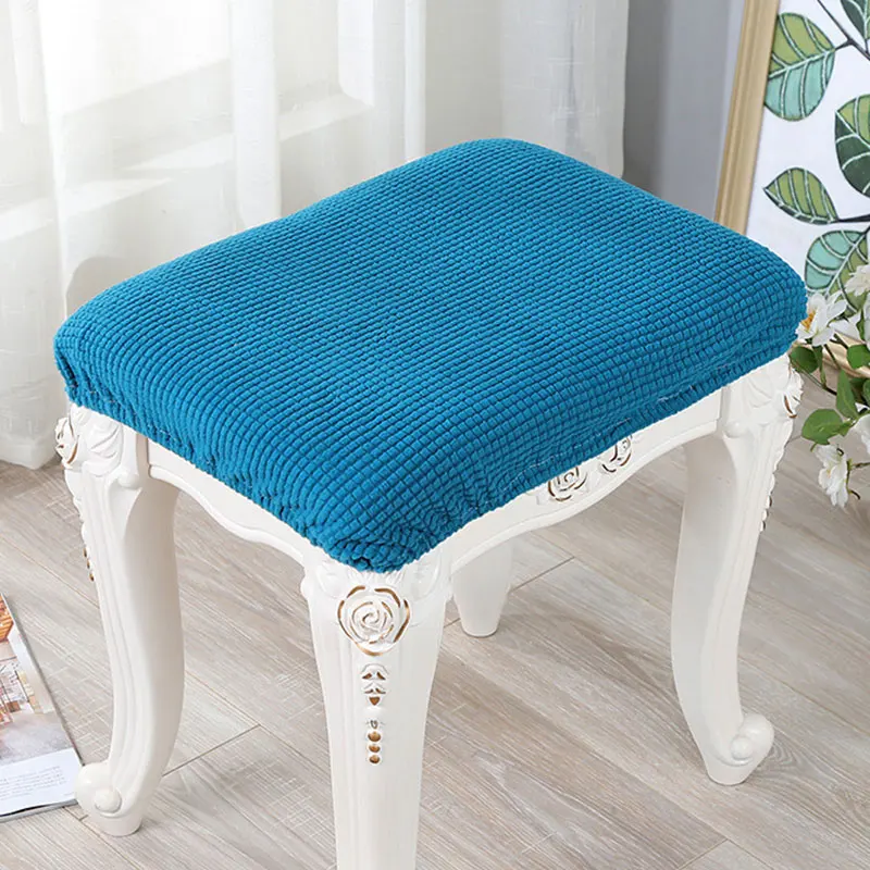 

Square Stool Cover Elastic Stool Cover Soft Dustproof Stool Cover Solid Color Elastic Polar Fleece Stool Cover Household Items