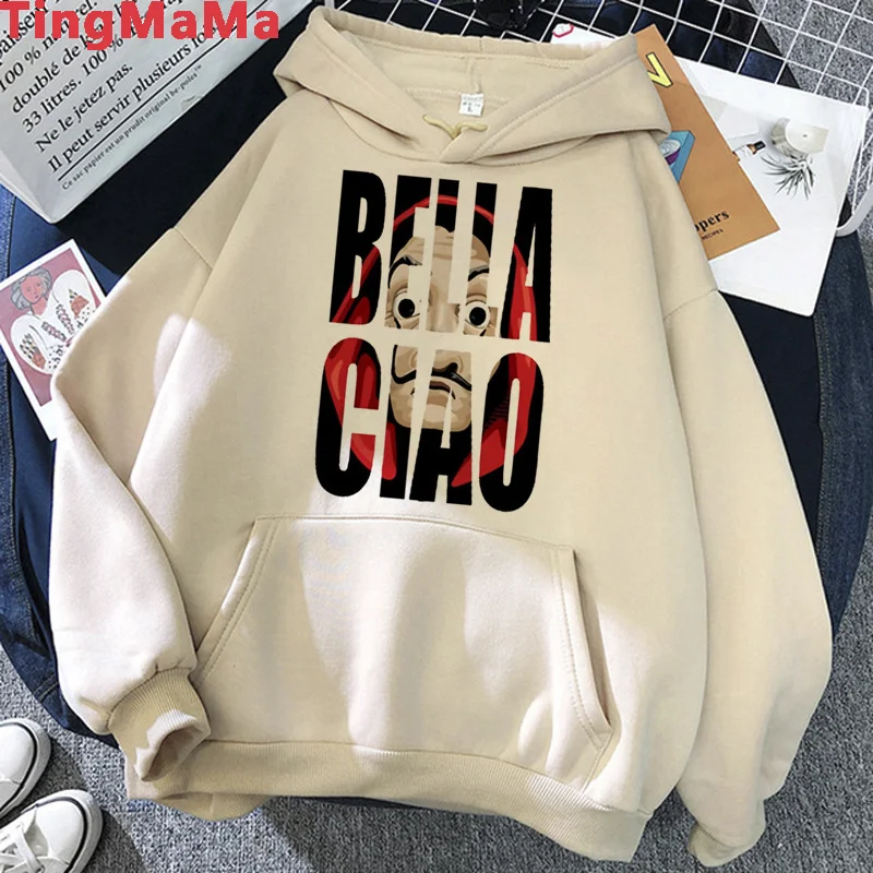 

La Casa De Papel Money Heist House of Paper Bella Ciao hoodies printed grunge Ulzzang Oversized male sweatshirts grunge