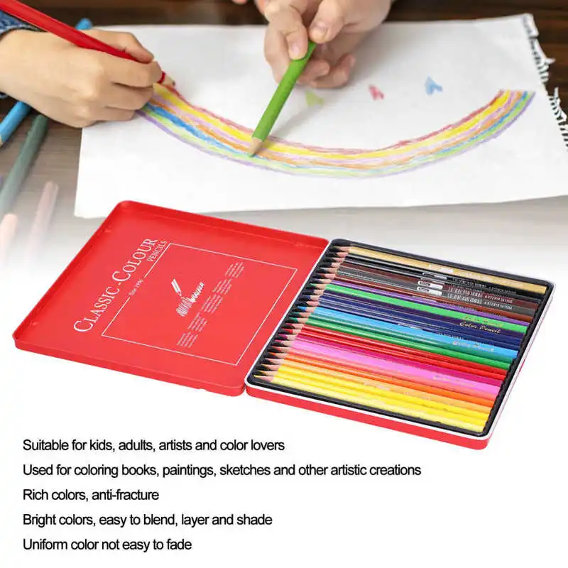 12/24 Colors Professional Watercolor Pencils Sets Water Soluble Coloring For Kids Adults Drawing Pencil | Игрушки и хобби